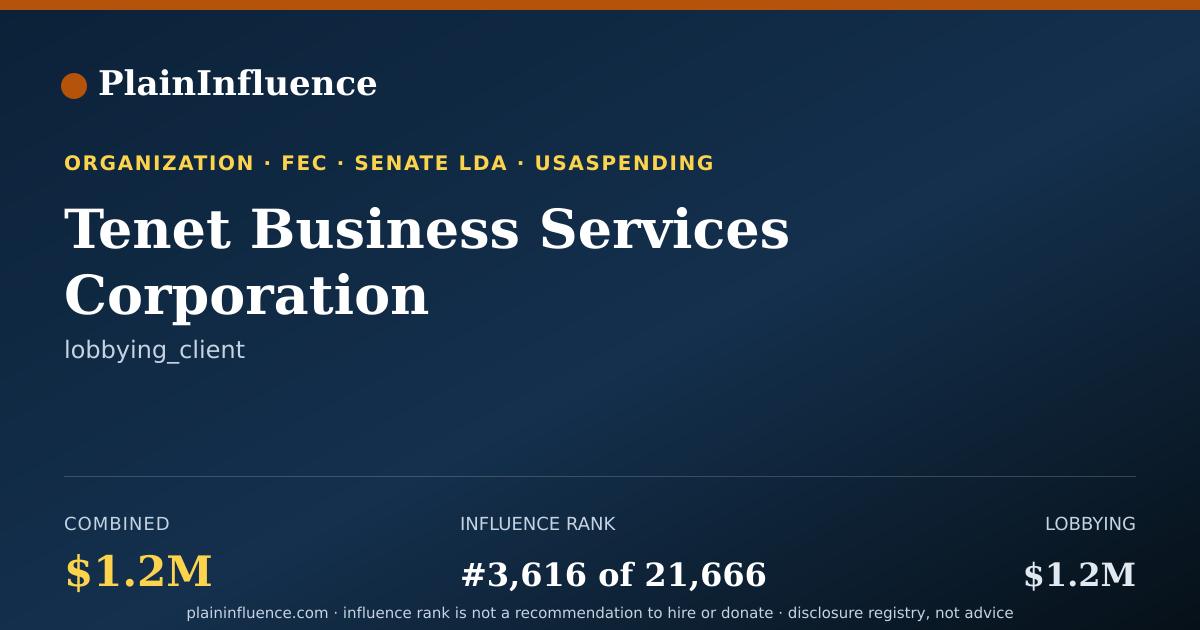 Shareable card for Tenet Business Services Corporation