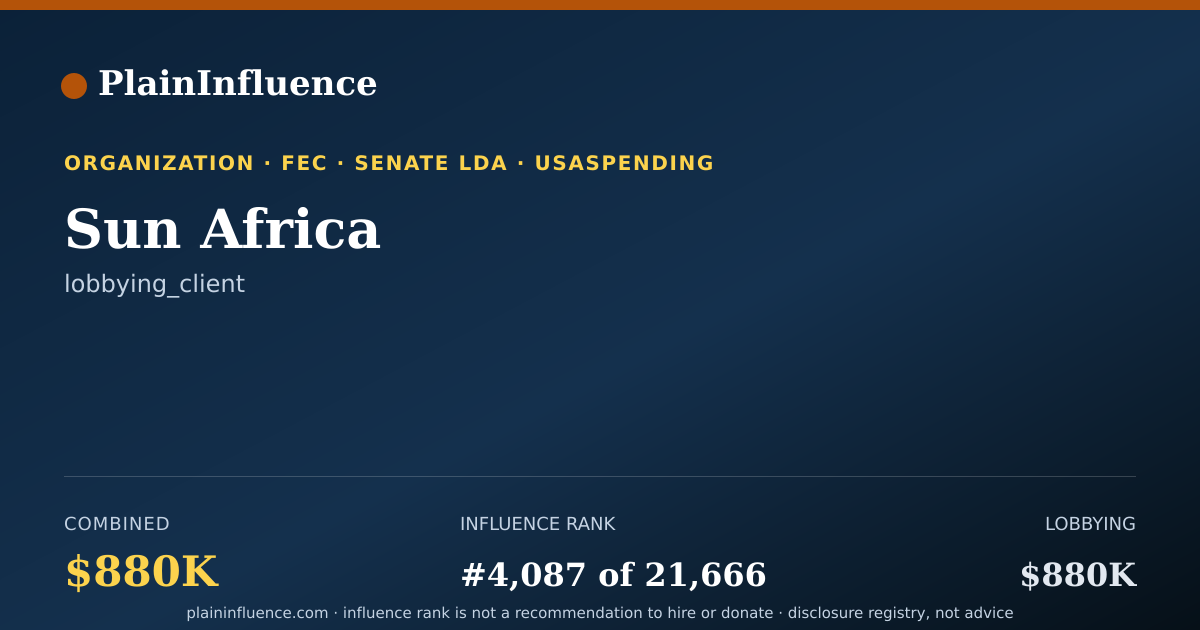 Shareable card for Sun Africa