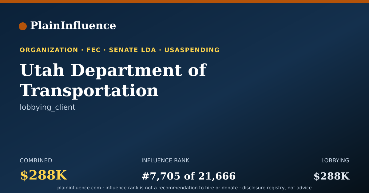 Shareable card for Utah Department of Transportation