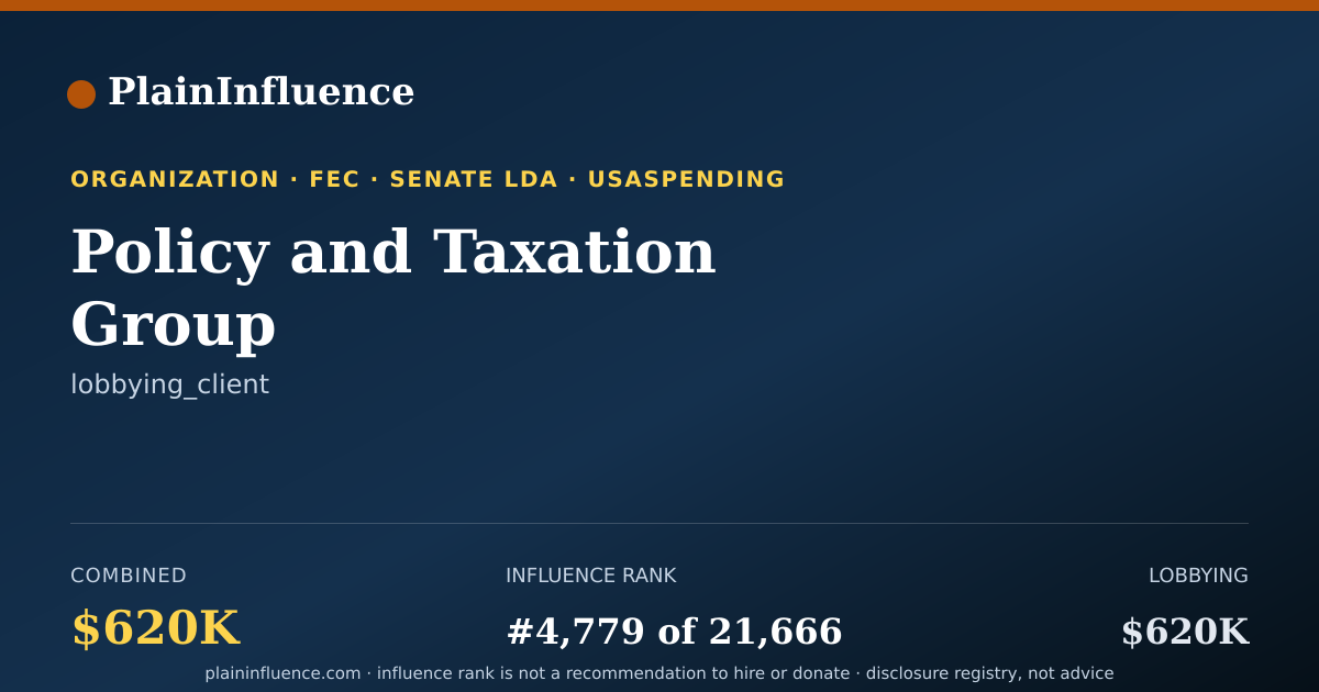 Shareable card for Policy and Taxation Group