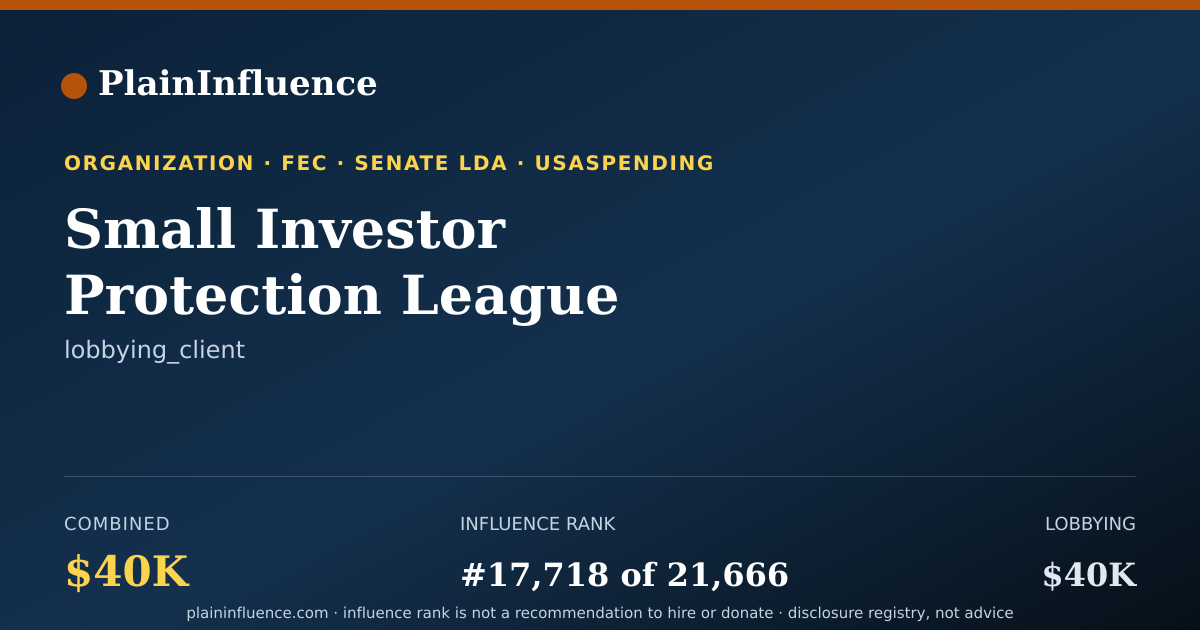 Shareable card for Small Investor Protection League (informal Coalition)