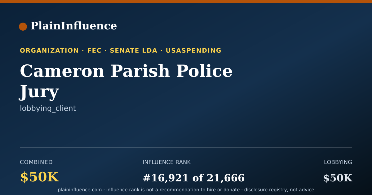 Shareable card for Cameron Parish Police Jury