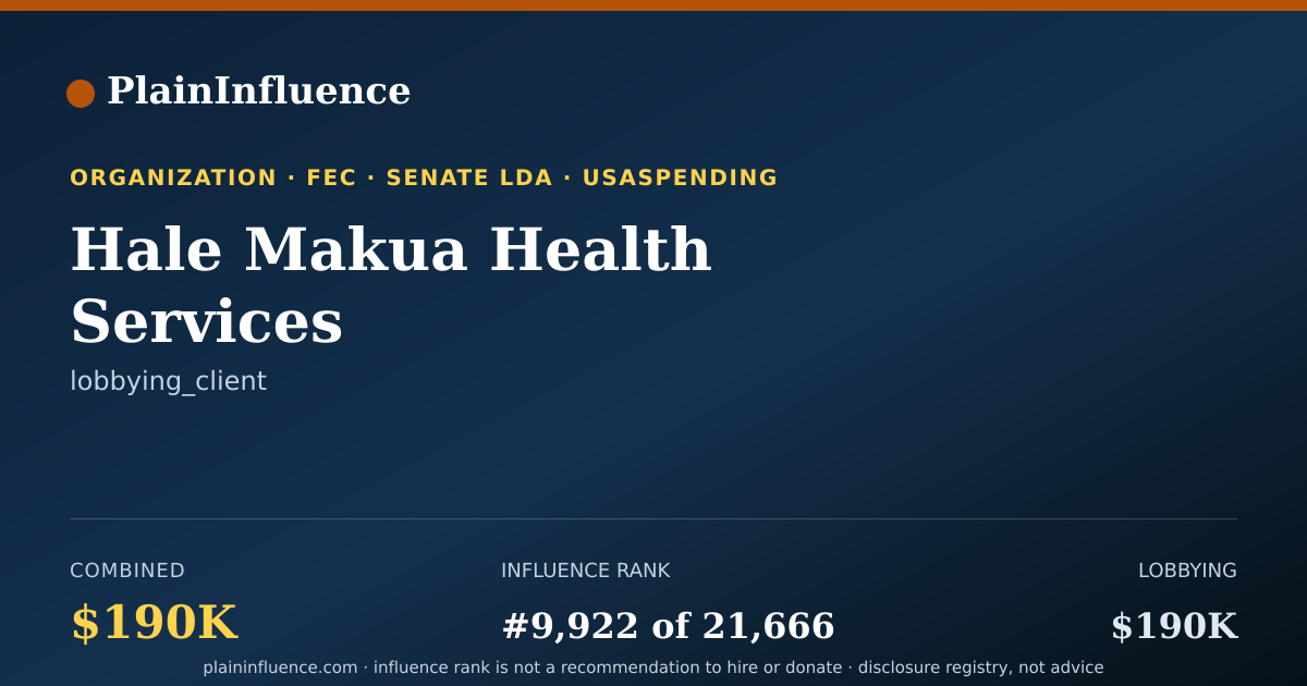 Shareable card for Hale Makua Health Services