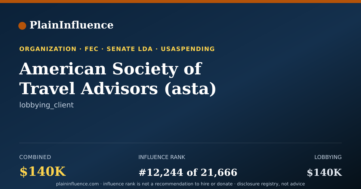 Shareable card for American Society of Travel Advisors (asta)