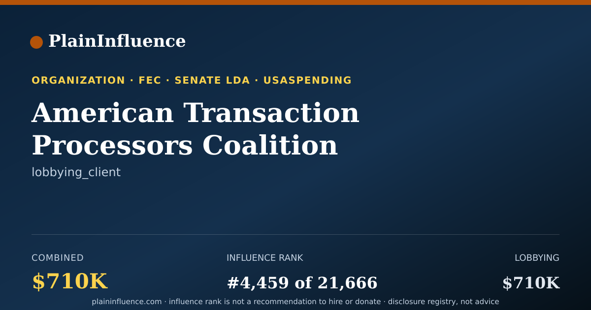 Shareable card for American Transaction Processors Coalition
