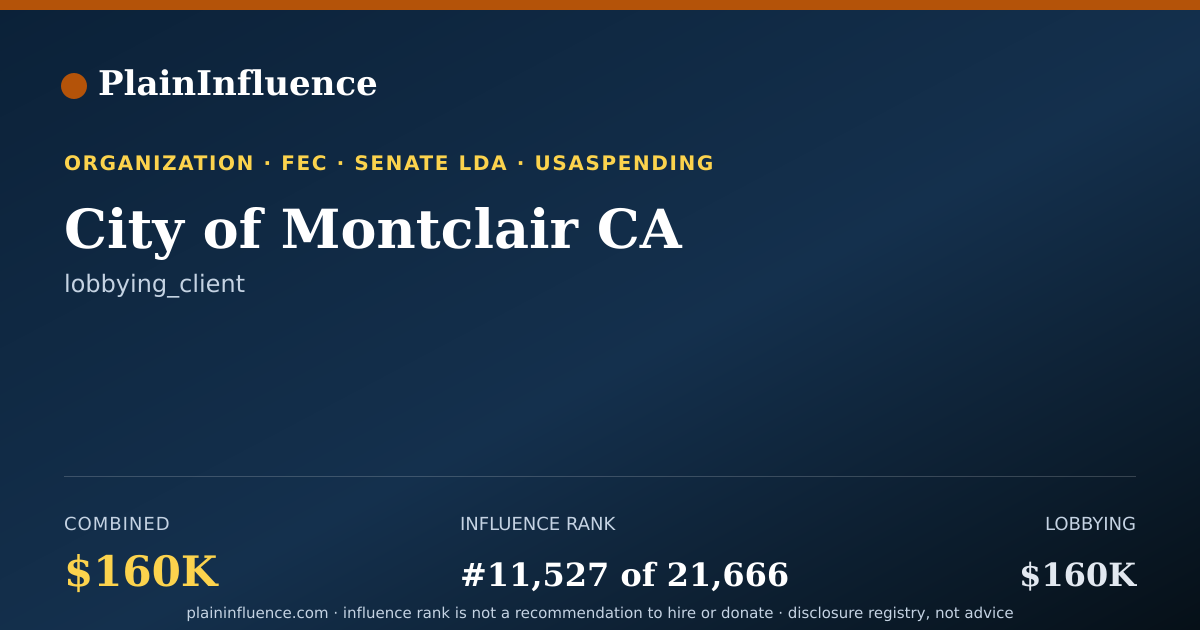 Shareable card for City of Montclair CA