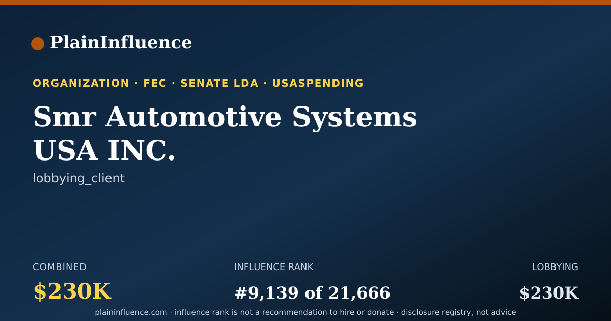 Shareable card for Smr Automotive Systems USA INC.