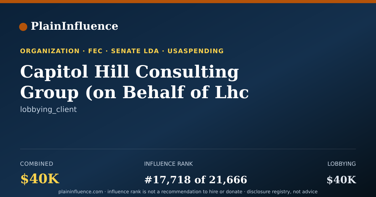 Shareable card for Capitol Hill Consulting Group (on Behalf of Lhc Group)