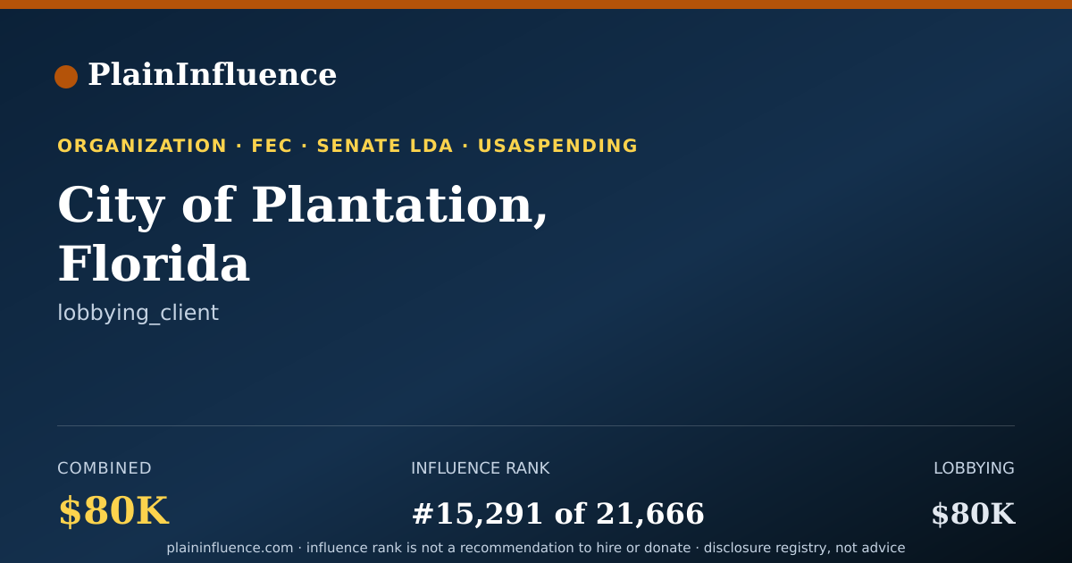 Shareable card for City of Plantation, Florida