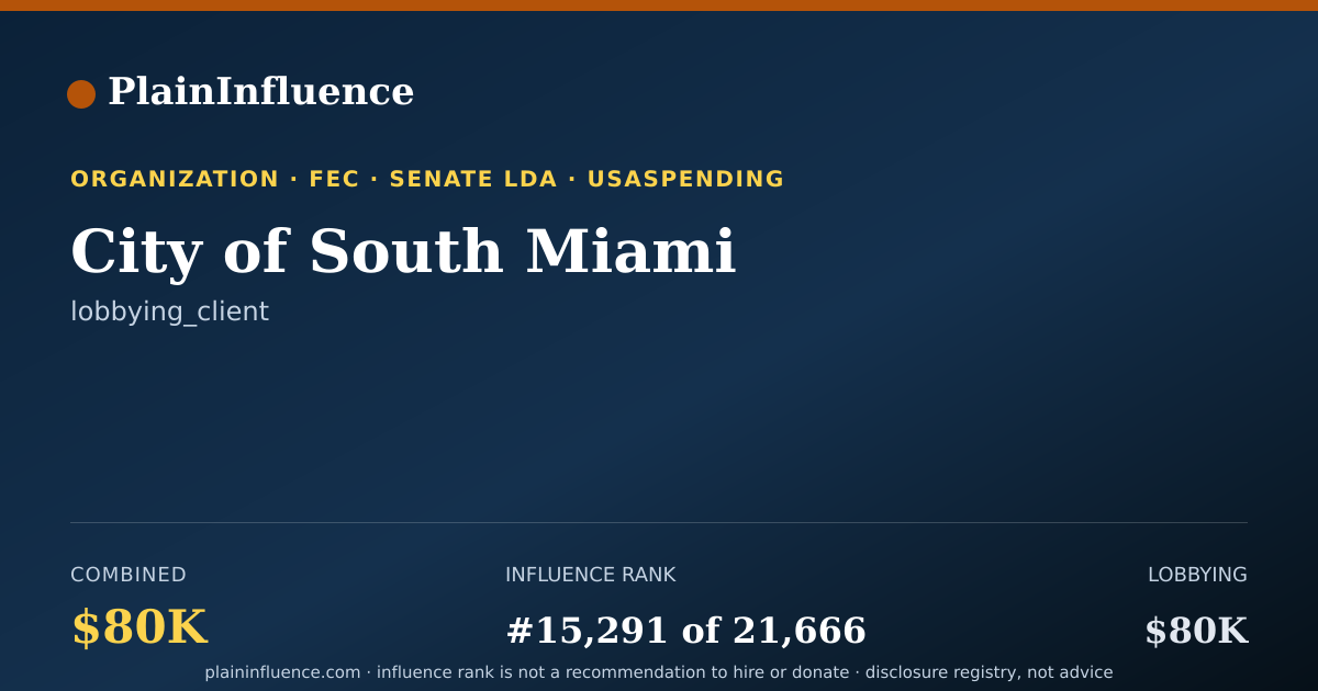 Shareable card for City of South Miami