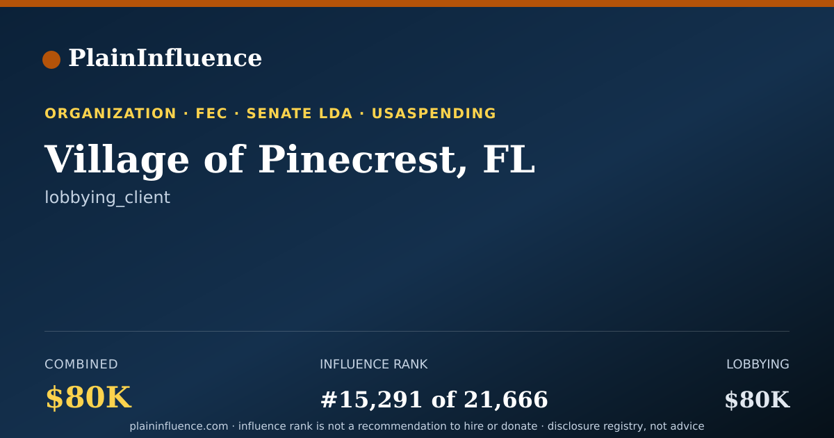 Shareable card for Village of Pinecrest, FL