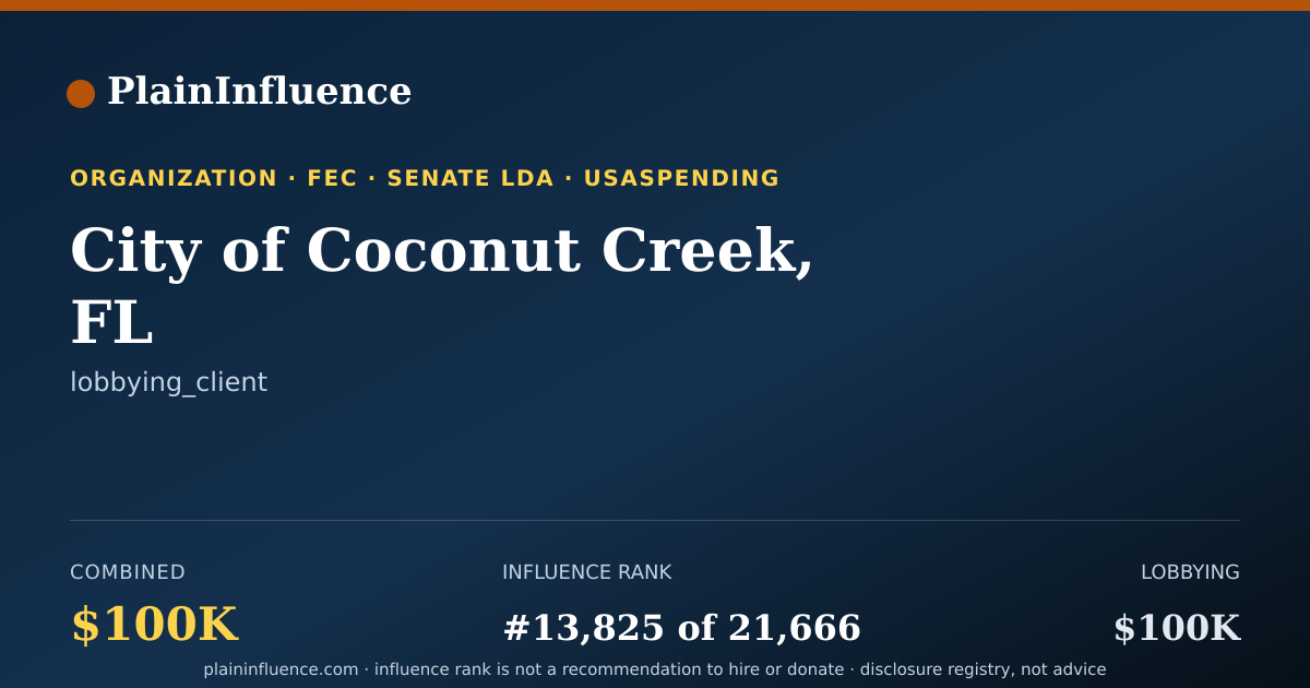 Shareable card for City of Coconut Creek, FL