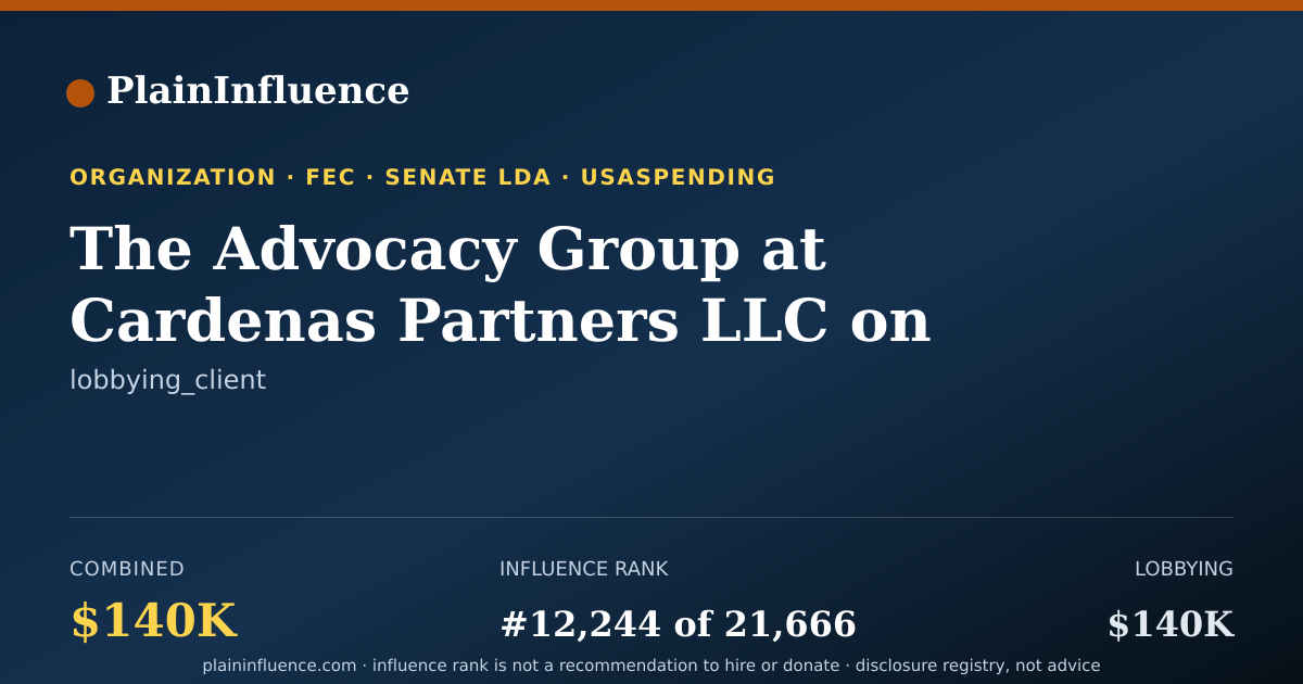 Shareable card for The Advocacy Group at Cardenas Partners LLC on Behalf of Ocala, FL