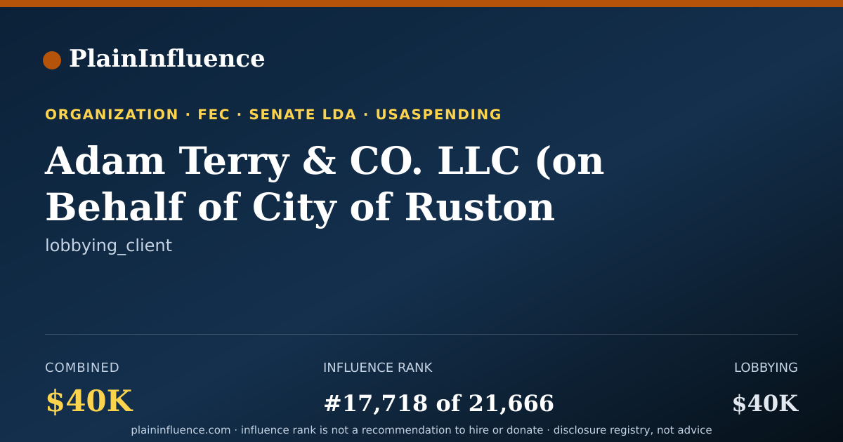 Shareable card for Adam Terry & CO. LLC (on Behalf of City of Ruston LA)