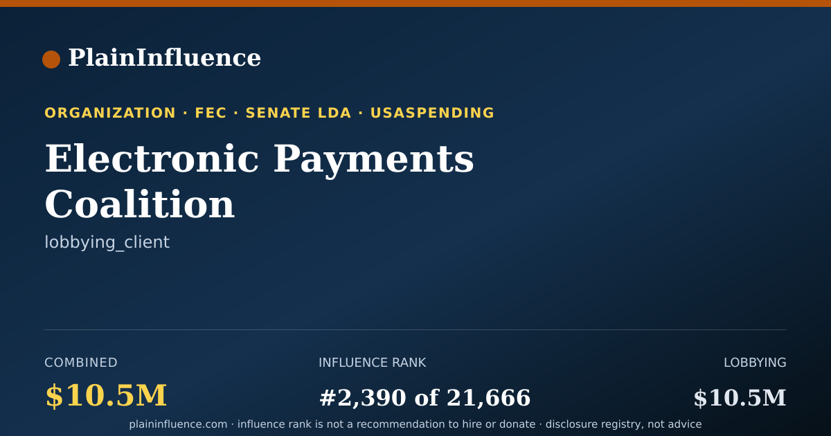 Shareable card for Electronic Payments Coalition