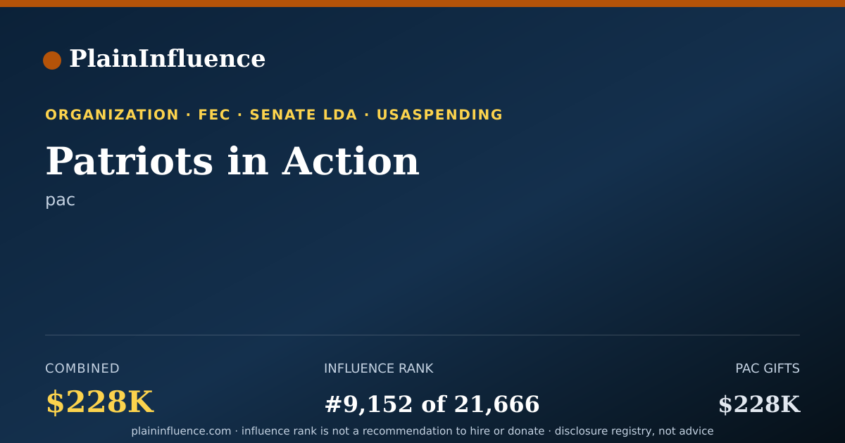 Shareable card for Patriots in Action