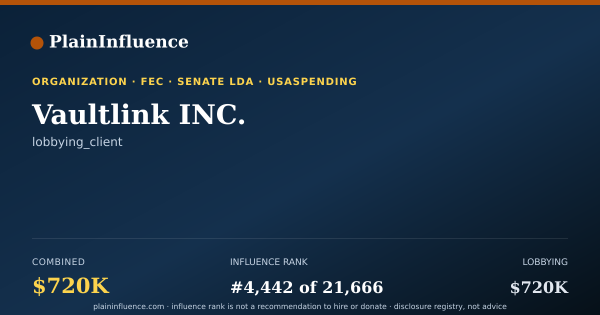 Shareable card for Vaultlink INC.