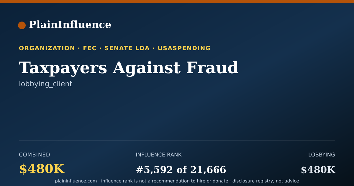 Shareable card for Taxpayers Against Fraud