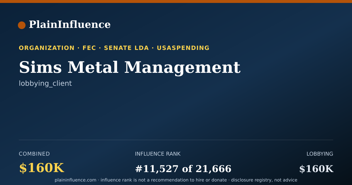 Shareable card for Sims Metal Management