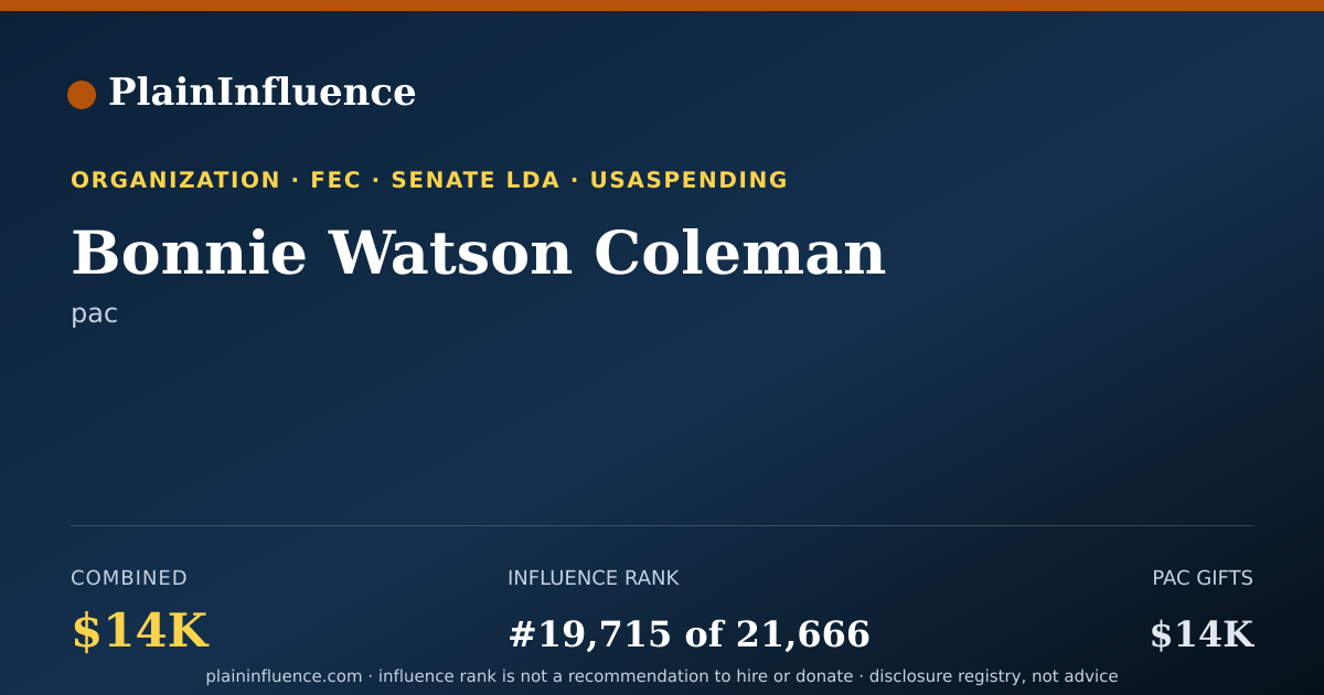 Shareable card for Bonnie Watson Coleman