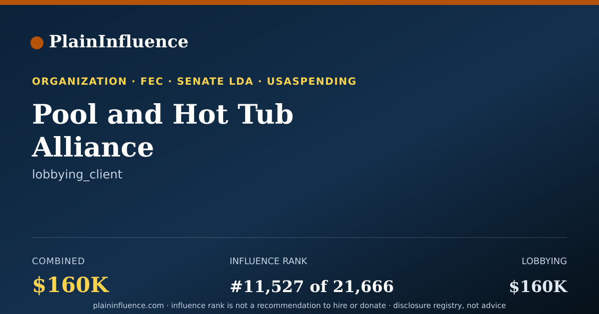 Shareable card for Pool and Hot Tub Alliance