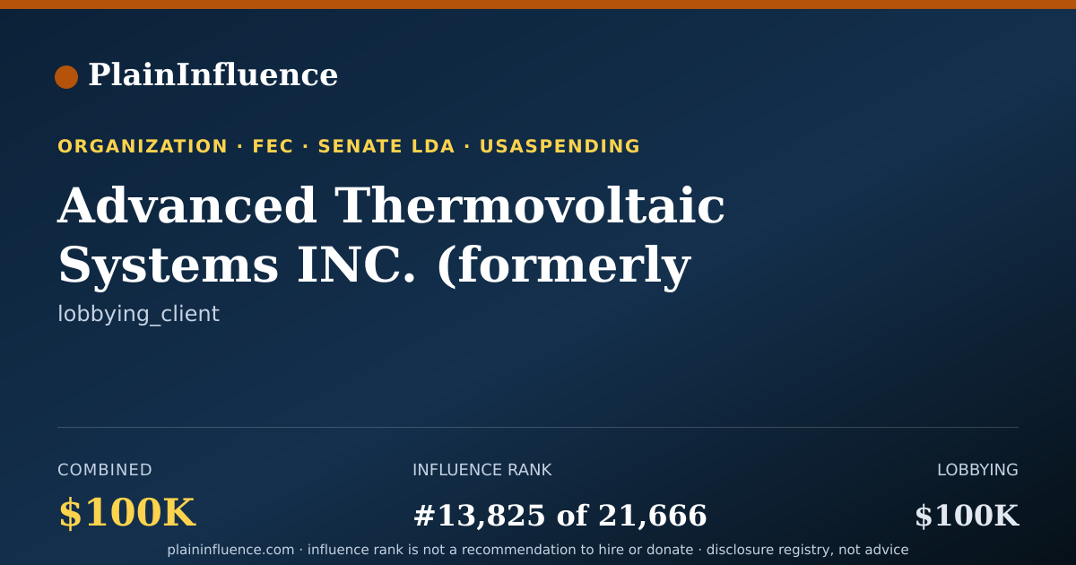 Shareable card for Advanced Thermovoltaic Systems INC. (formerly Berken Energy LLC)