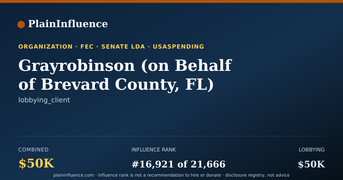 Shareable card for Grayrobinson (on Behalf of Brevard County, FL)