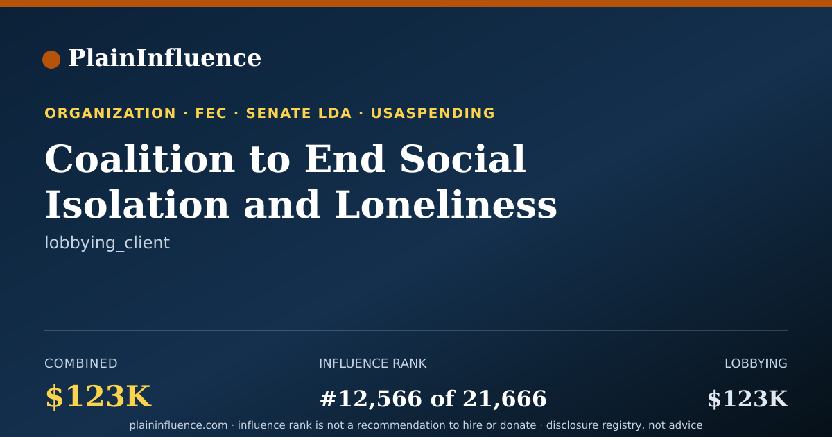 Shareable card for Coalition to End Social Isolation and Loneliness