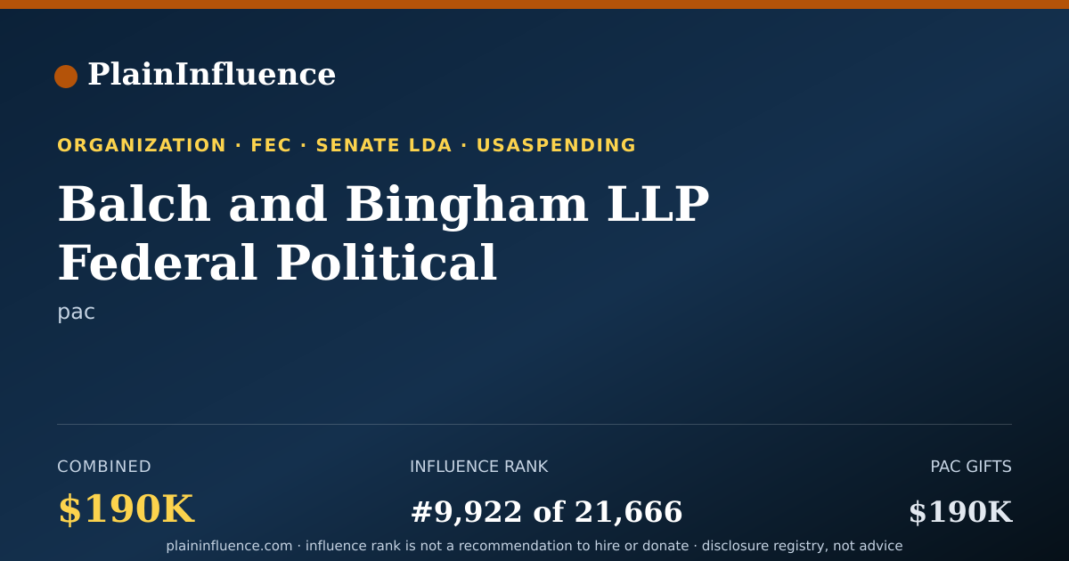 Shareable card for Balch and Bingham LLP Federal Political Committee