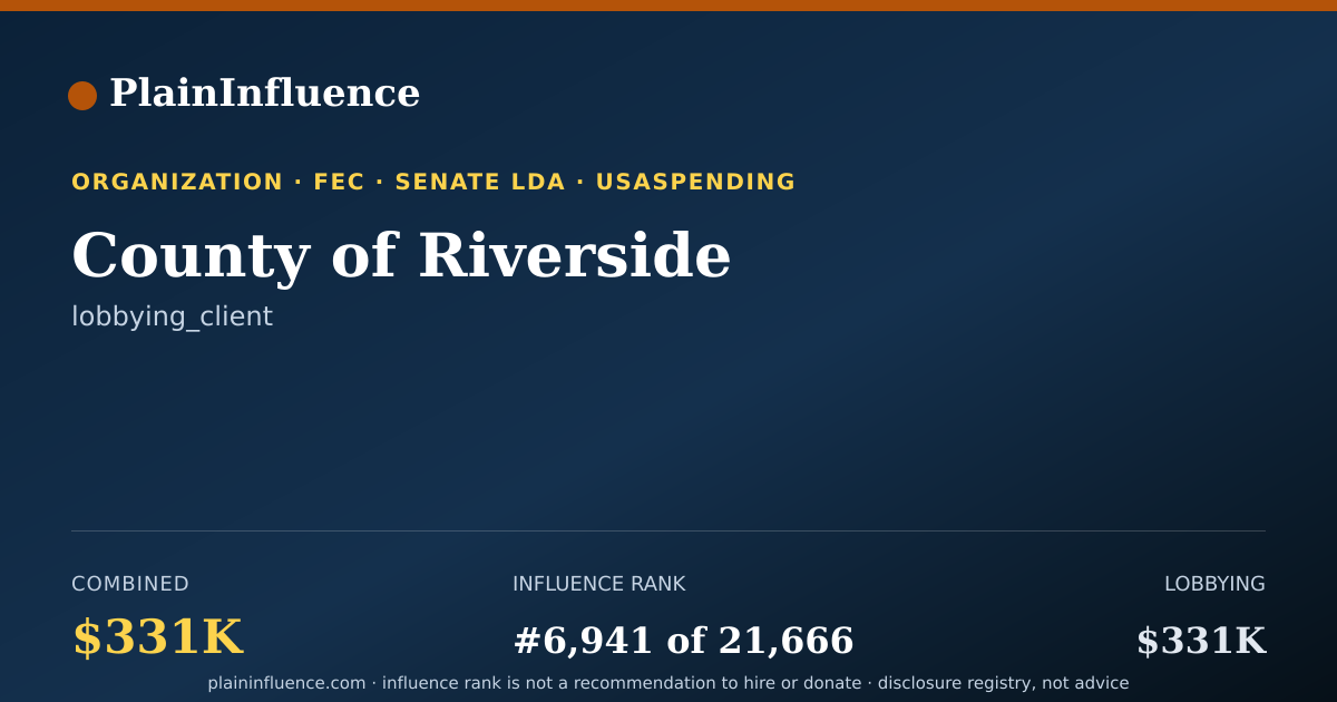 Shareable card for County of Riverside