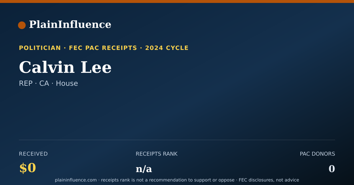 Shareable card for Calvin Lee