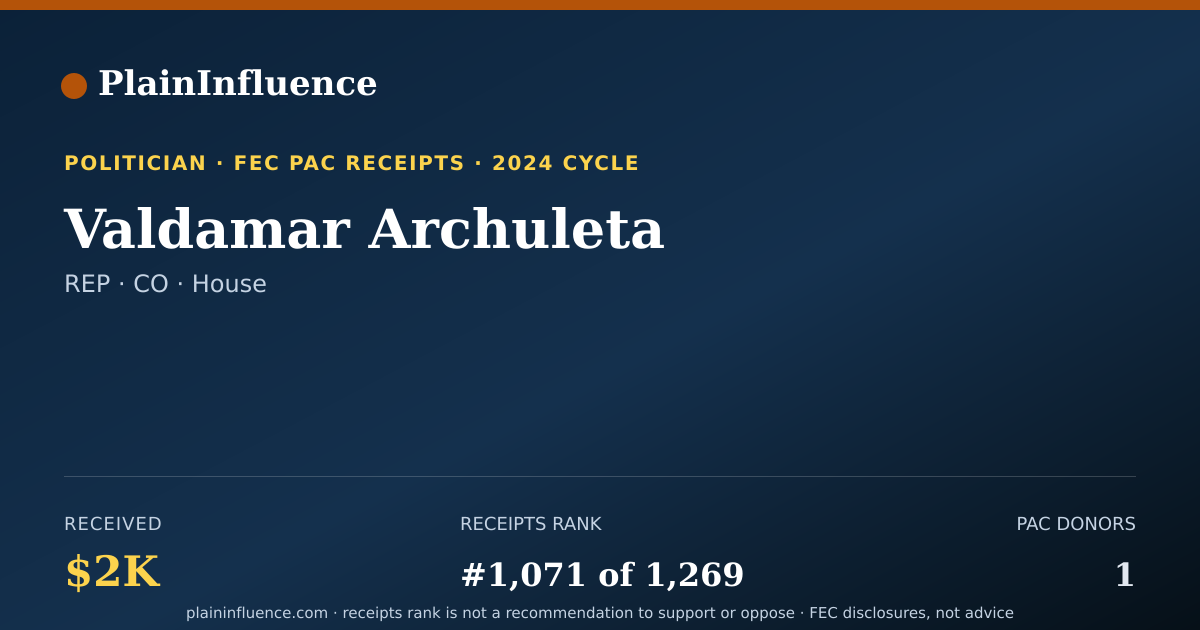 Shareable card for Valdamar Archuleta