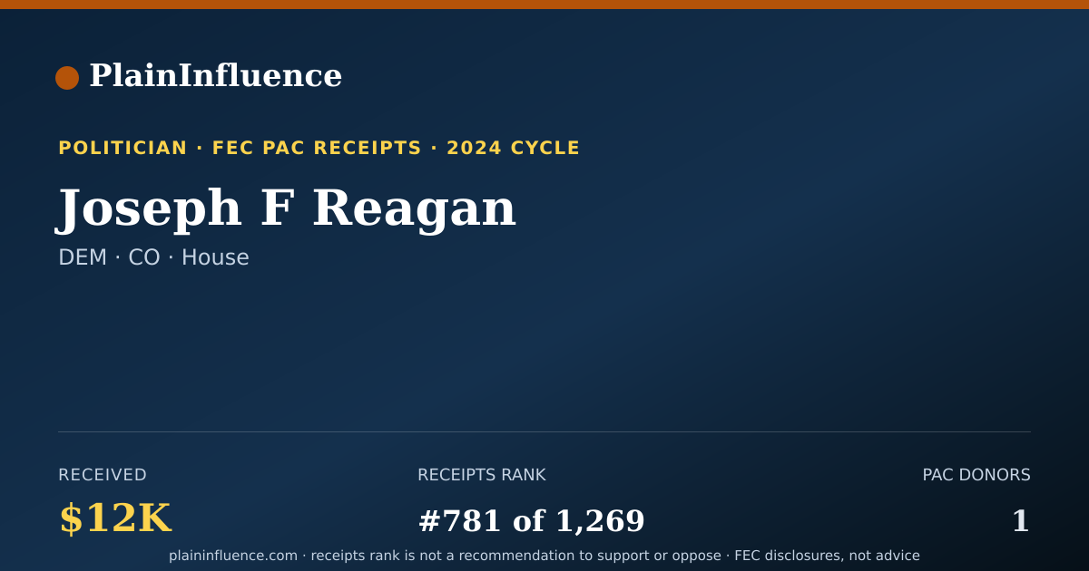 Shareable card for Joseph F Reagan