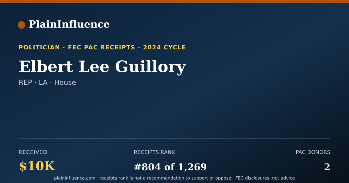 Shareable card for Elbert Lee Guillory